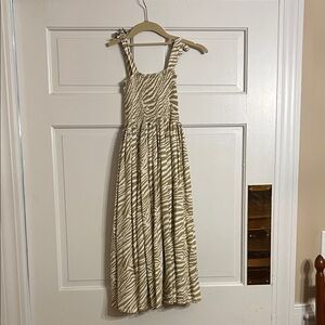 Rylee + Cru Zebra Striped Dress in Cream and Brown